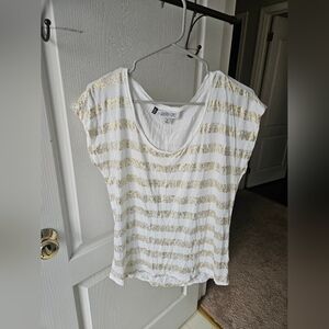 Jennifer Lopez Gold Stripe Women's Top